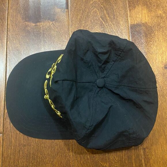 Las Vegas Vintage 80s Nylon Embroidered Cap Hat Black Gold Men's One Size - Picture 4 of 6